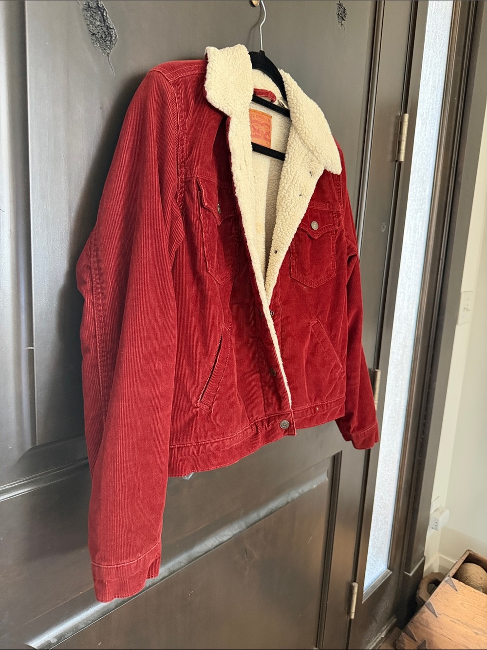 Levi’s Kid’s Red Corduroy Sherpa-Lined Jacket Size L - Picture 5 of 5